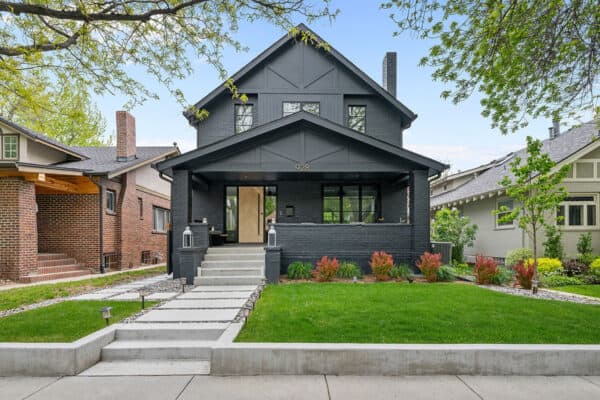 remodeled home near Wash Park with new paint, modern door, and landscaping ONE Residential Builders Denver